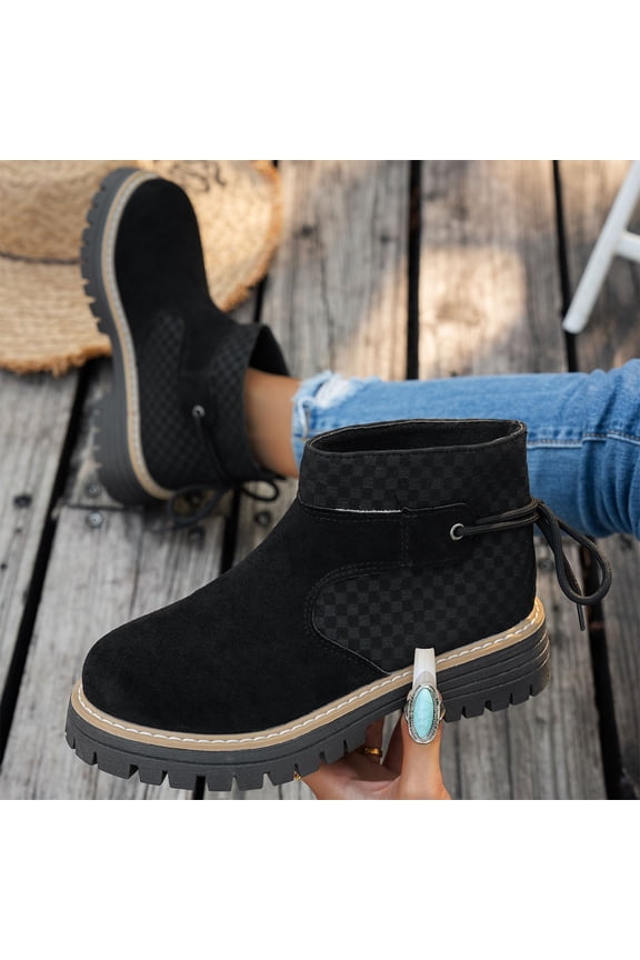 Ankle Boots for Women Low Heel,Fall Boots for Women,Women's Ankle Boot,Chunky Heel Chelsea Boot Black 6(37)