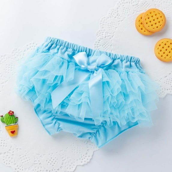 Miluxas Baby Bloomers for Toddler Girls Newborn Diaper Covers for Girls Cute Cotton Baby Girl Shorts Clearance Blue 3-6 Months