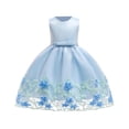 thumbnail image 1 of Miluxas Baby Girls Dress Toddler Flower Girl Dresses Birthday Party Princess Dresses Sleeveless Tutu Pageant Dress Blue 4 Years, 1 of 5