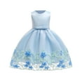 thumbnail image 1 of Miluxas Baby Girls Dress Toddler Flower Girl Dresses Birthday Party Princess Dresses Sleeveless Tutu Pageant Dress Blue 5 Years, 1 of 5