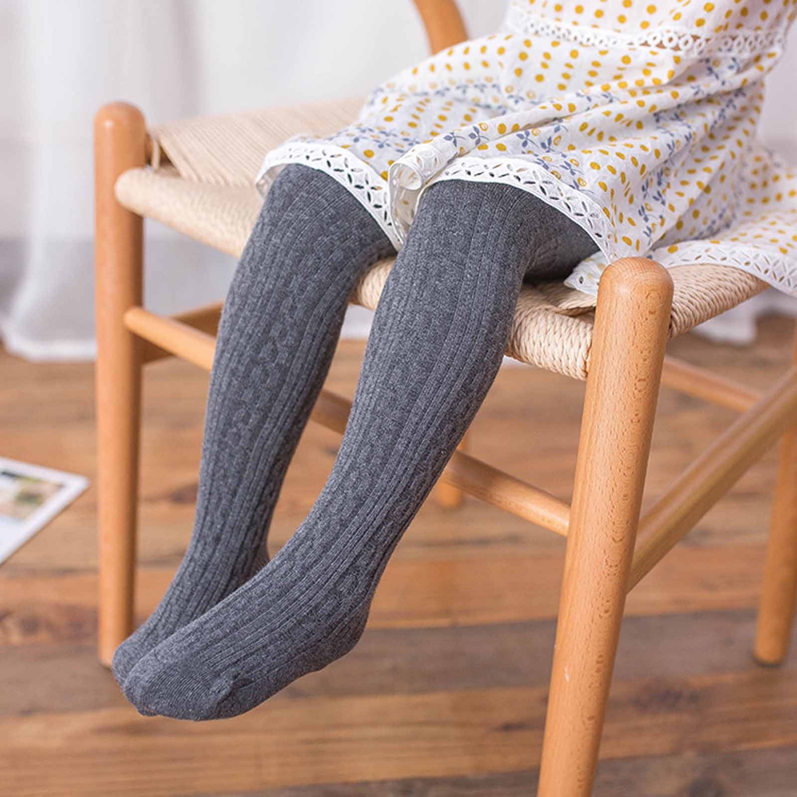 KIDS TALES 3er-Pack Baby Mädchen Leggings – Gestrickt, Rippstrick, Elastisch (95% Baumwolle, 5% Elasthan)