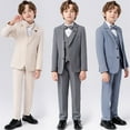 thumbnail image 1 of Miluxas Baby Toddler Boy 5 Pcs Set Formal Tuxedo Suits No Tail Wedding Christening Baptism Outfits, 1 of 6