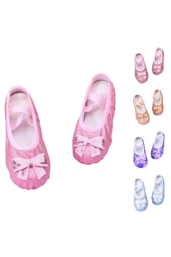 Ballet Shoes Toddler Slippers Highly Elastic Girls Ballerina Dance Shoes Big Flower Princess Ballet Flats Yoga Shoes Silver 13 Years