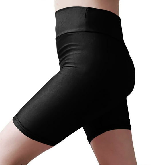 Miluxas Biker Shorts Women Tummy Control, Womens High Waisted Compression Leggings Black S(S)