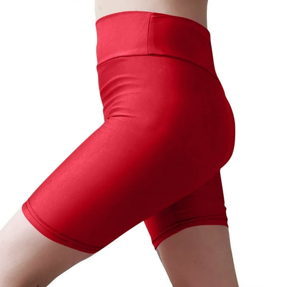 Miluxas Biker Shorts Women Tummy Control, Womens High Waisted Compression Leggings Red XL(XL)
