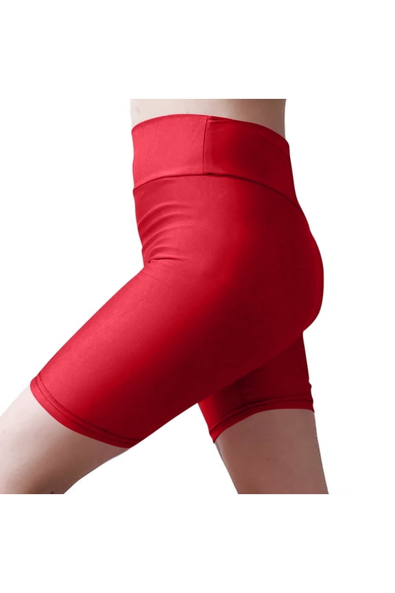 Biker Shorts Women Tummy Control, Womens High Waisted Compression Leggings Red XL(XL)