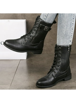 womens black lace up boots