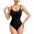 thumbnail image 1 of Miluxas Bodysuit for Women Tummy Control Shapewear Body Shaper Seamless Spaghetti Strap A-Black L(L), 1 of 9