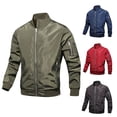 thumbnail image 1 of Miluxas Bomber Jacket Men Winter Coats Full Zip Windbreaker Mens Jackets Casual Work Coats Red, 1 of 3