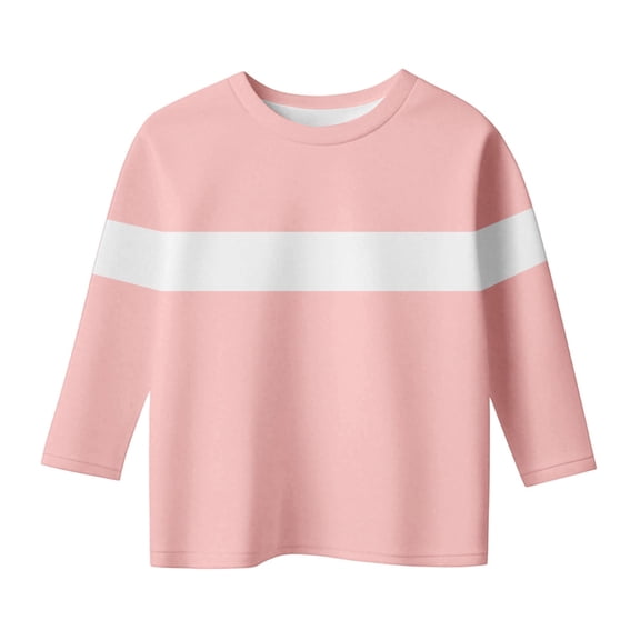 Miluxas Boy 3/4 Sleeve Shirts Casual Kids Cotton Crewneck Solid Raglan Tee Tops Blouse Spring Fall T Shirt for Boys Pink 4-5 Years