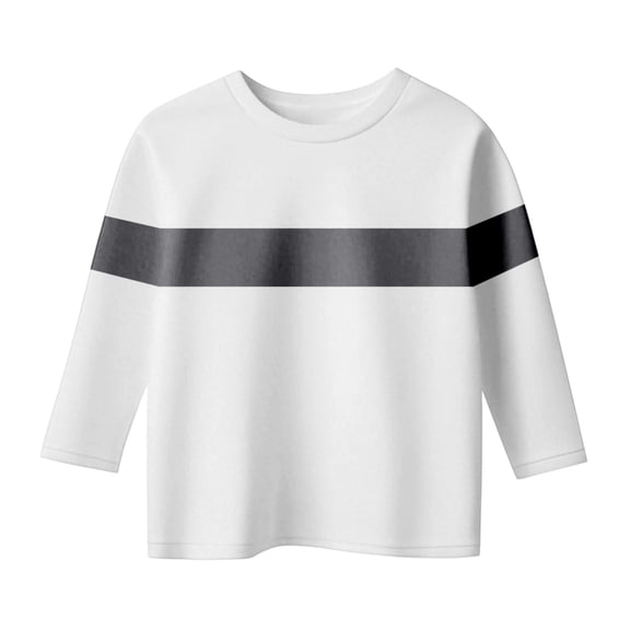 Miluxas Boy 3/4 Sleeve Shirts Casual Kids Cotton Crewneck Solid Raglan Tee Tops Blouse Spring Fall T Shirt for Boys White 3-4 Years
