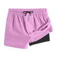 thumbnail image 1 of Miluxas Boy's Swim Trunks with Compression Liner Beach Shorts Quick Dry Bathing Suits with Pocket Purple 10 Years, 1 of 5