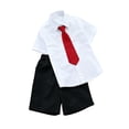 thumbnail image 1 of Miluxas Boys' 3-Piece formal Outfit Set, Button-Down Shirt, Matching Neck Tie & Solid Chino Shorts, Wrinkle-Resistant Set for Graduations, Parties & Special Occasions Red 9 Years, 1 of 8