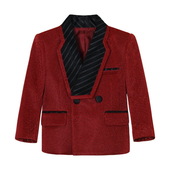 Miluxas Boys Blazer Kids Blazers for Boy Sports Coat Slim Fit Suit Jackets for Wedding Homecoming Red 8-9Years