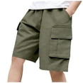 thumbnail image 1 of Miluxas Boys Cargo Shorts Hip Hop Cargo Pants Shorts Loose Fit Shorts Streetwear Green 11-12 Years, 1 of 8