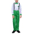 thumbnail image 1 of Miluxas Boys' Gentleman Outfits - Suspenders, Shirt, Pants & Bow Tie Cotton formal Suit Set for Special Occasions Green 9-10 Years, 1 of 4