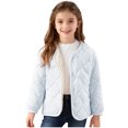 thumbnail image 1 of Miluxas Boys Girls Fleece Lined Jacket Collarless Short Cotton Padded Coat Kids Winter Warm Inner Liner Slim Outwear Blue 4-5 Years, 1 of 6