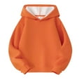 thumbnail image 1 of Miluxas Boys Hooded Sweatshirt Pullover Hoodies Long Sleeve Warm Hoodie Sweatshirts for Kids Orange 7-8 Years, 1 of 6