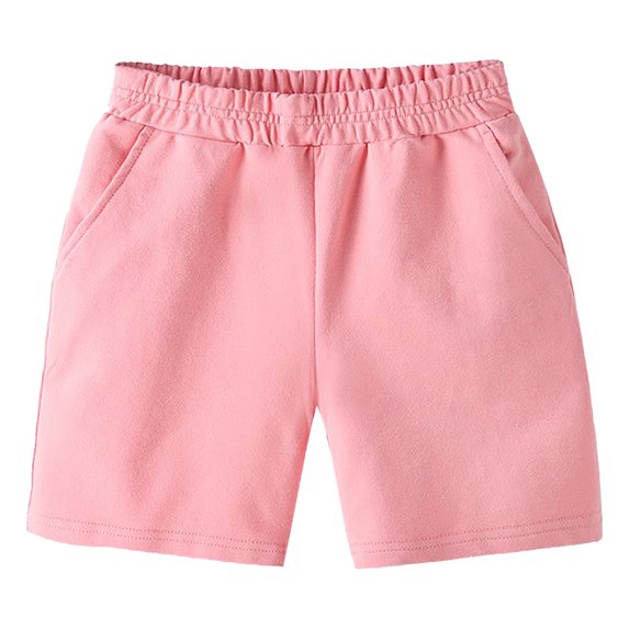 Miluxas Boys' Pull On Jogger Shorts Youth Kids Casual Sweat Shorts Pink 5 Years(120)