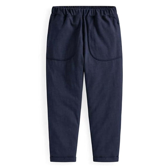 Miluxas Boys' Soft Cotton Casual Pants - Elastic Waist Loose Fit Trousers, Comfortable Pull-On Pants for Play & Everyday Wear Navy 3 Years