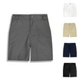 thumbnail image 1 of Miluxas Boys Uniform Dress Shorts Pull On Flat Front Elastic Waist Shorts White 17-18Years, 1 of 5