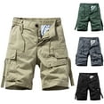 thumbnail image 1 of Miluxas Cargo Shorts for Men - Casual and Cotton 6 Inch Inseam Shorts Khaki 10(XL), 1 of 4