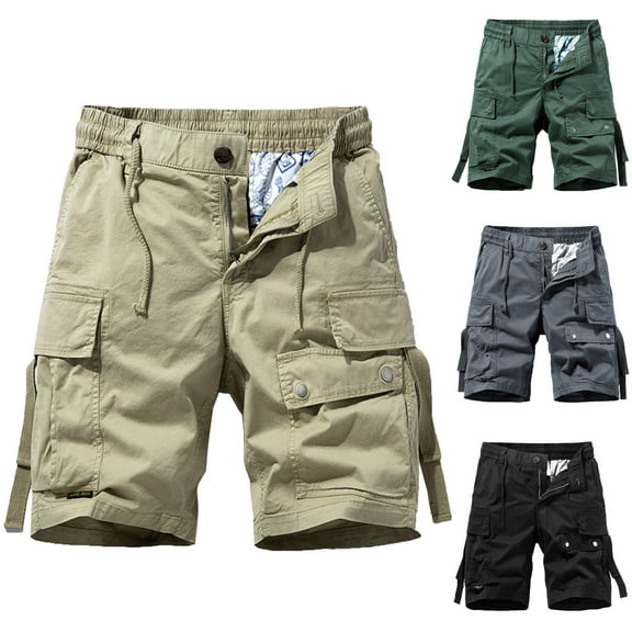 Miluxas Cargo Shorts for Men - Casual and Cotton 6 Inch Inseam Shorts Khaki 10(XL)