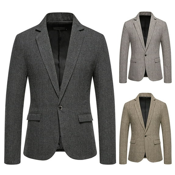 Miluxas Casual Blazer for Men Blazer Jacket Slim Fit Suit Jackets for Men Casual Blazer Sport Coat Suit Khaki XL(XL)