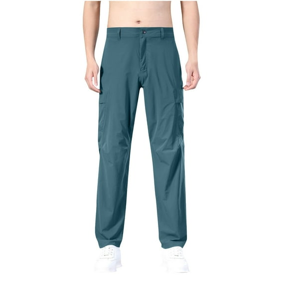 Miluxas Casual Cargo Pants for Men - Stretchable, Regular Fit Cargo Work Pants for Men - More Pocket Outdoor Mens Work Pants Blue