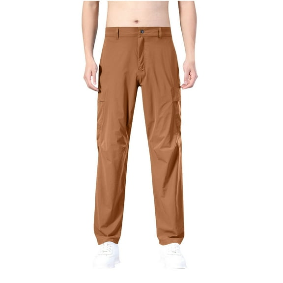 Miluxas Casual Cargo Pants for Men - Stretchable, Regular Fit Cargo Work Pants for Men - More Pocket Outdoor Mens Work Pants Coffee