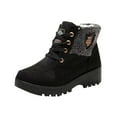 thumbnail image 1 of Miluxas Casual Winter Hiking Boots for Women - Womens Outdoor Snow Ankle Boots Waterproof Lightweight Lace up Warm Walking Hiking Shoes Black 6.5(38), 1 of 9