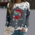 thumbnail image 1 of Miluxas Christmas Shirts for Women 2024 Women's Fashion Casual Printed Round Neck Long Sleeve Pullover Top Sweatshirts Y-Gray 10(XL), 1 of 4
