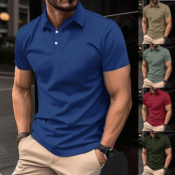 Miluxas Classic Men’s Polo Shirts Collared & Active Golf Shirt Moisture Wicking Quick-Dry Short Sleeve Casual T-Shirts Wine