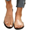 thumbnail image 1 of Miluxas Clear Slide Sandals for Women Transparent Sandals Women Dressy Summer Slip-on Sandals Flat Black, 1 of 4