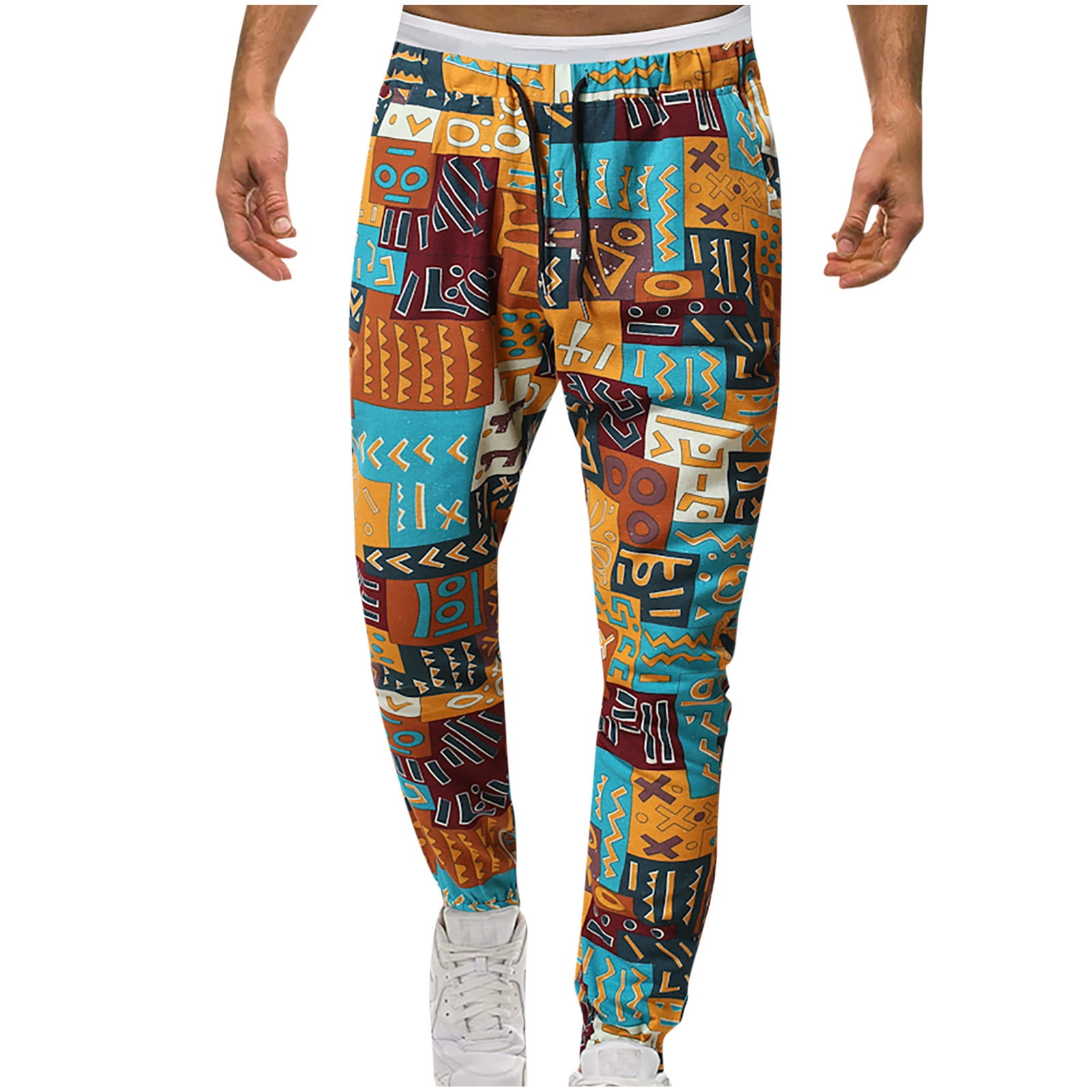 Miluxas Clearance Men's Long Sport Pants Linen Fit Trousers Running