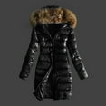 thumbnail image 1 of Miluxas Plus Size Women Outwear Quilted Winter Warm Coats Collar Hooded Jacket Tops Black 12(XXL), 1 of 6
