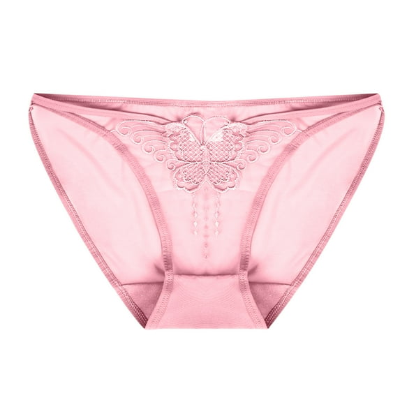 Miluxas Clearance Women Cutut Lace Underwear Briefs Panties Floral Sexy Hollow Out Lingerie Underpants Pink 6(M)