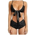 thumbnail image 1 of Miluxas Clearance Women Sexy Lace Panties Briefs Underwear Elastic Lingerie Bride Bowknot Black XXL(XXL), 1 of 1