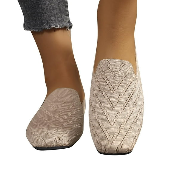 Miluxas Comfortable Square Toe Flats Shoes Women , Slip On Ballet Flats for Women, Casual Women's Flats for Walking