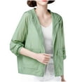 thumbnail image 1 of Miluxas Cool Feeling Sun Protection Jacket for Women - Lightweight Hooded Outdoor Cycling Jacket Windbreaker Green XL(XL), 1 of 5