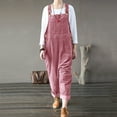 thumbnail image 1 of Miluxas Corduroy Overalls for Women Adjustable Straps Fashion Bib Overall Jumpsuit with Pocket Tapered Leg Trendy 90s Pink 10(XL), 1 of 8