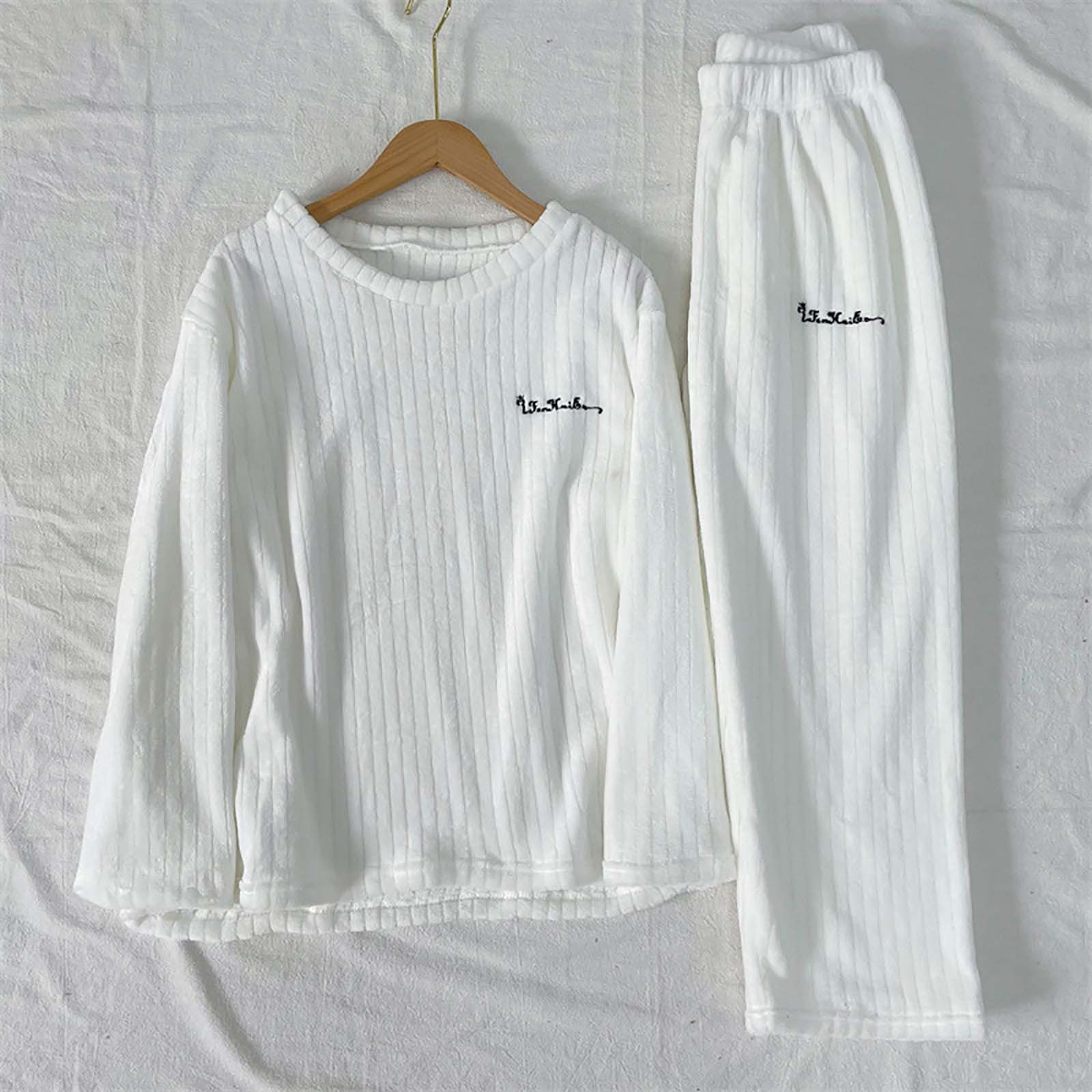 Miluxas Cyber and Monday Deals Pajamas Sets Velvet PJs Set for Men and