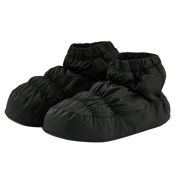 Miluxas Dance Warm up Booties Ballet Slipper Girl's Dance Boots Winter Fleece Soft Soled Warm Shoes Black XL
