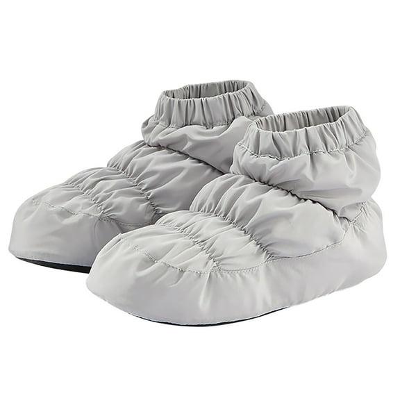 Miluxas Dance Warm up Booties Ballet Slipper Girl's Dance Boots Winter Fleece Soft Soled Warm Shoes Gray XXS