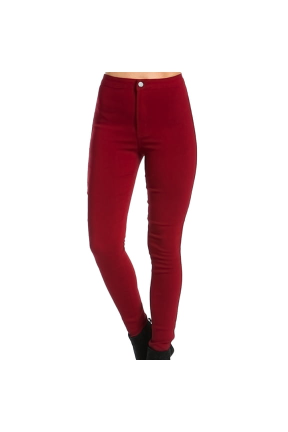 Dress Pants for Women Comfort Stretch Slim Fit Leg Skinny High Waist Pull on Pants for Work Red 12(XXL)