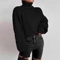 thumbnail image 1 of Miluxas Fashion Women Solid Long Sleeve Pullove Turtleneck-Neck Casual Sweater Tops On Seasonal Clearance Black 10(XL), 1 of 7
