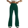 thumbnail image 1 of Miluxas Flare Leggings for Women, High Waisted Solid Tight Fitting Hip Yoga Pants for Women Trousers Green 8(L), 1 of 4