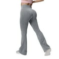 thumbnail image 1 of Miluxas Flared Leggings for Women High Waist No Front Seam Knit Flare Yoga Pants Hidden Scrunch Workout Leggings Gray XS(XS), 1 of 9