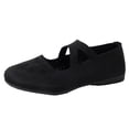 thumbnail image 1 of Miluxas Flat Shoes for Women with Arch Support and Low Wedge Heel, Comfortable Women Square Toe Ballet Flats Knit Dress Shoes Black 8.5(41), 1 of 5