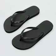 Miluxas Flip Flops for Women Bathroom, Basic Lightweight Beach Flat Thong Sandals Comfortable Non-Slip Summer Sandals Black 7.5-941
